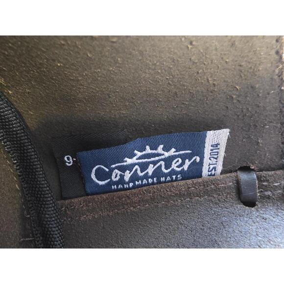 Conner Leather Outback Hat- Black -Aussie Western Cowboy Style size M - Picture 5 of 7